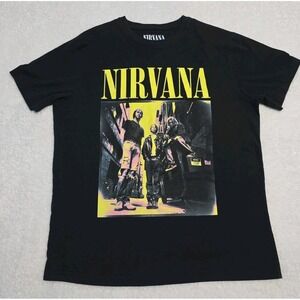 Nirvana-Kurt Cobain-Kings Of The Street - Black  T-shirt  Sz L Unisex